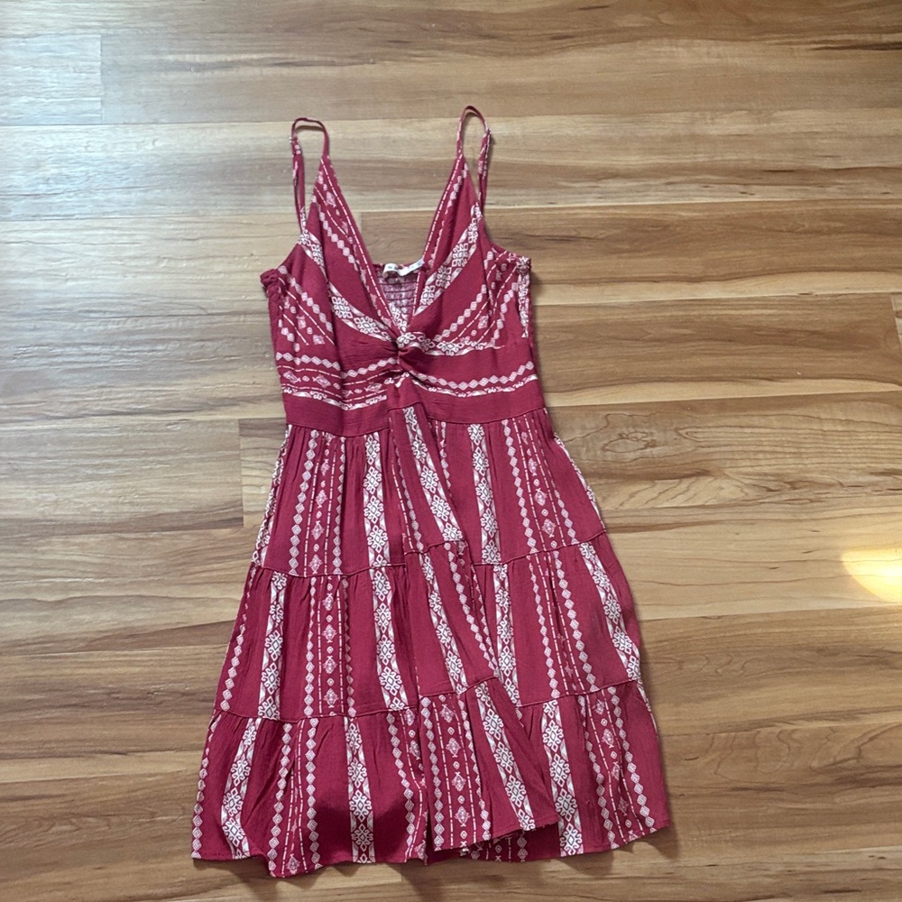 Red and White Strappy Mini Dress